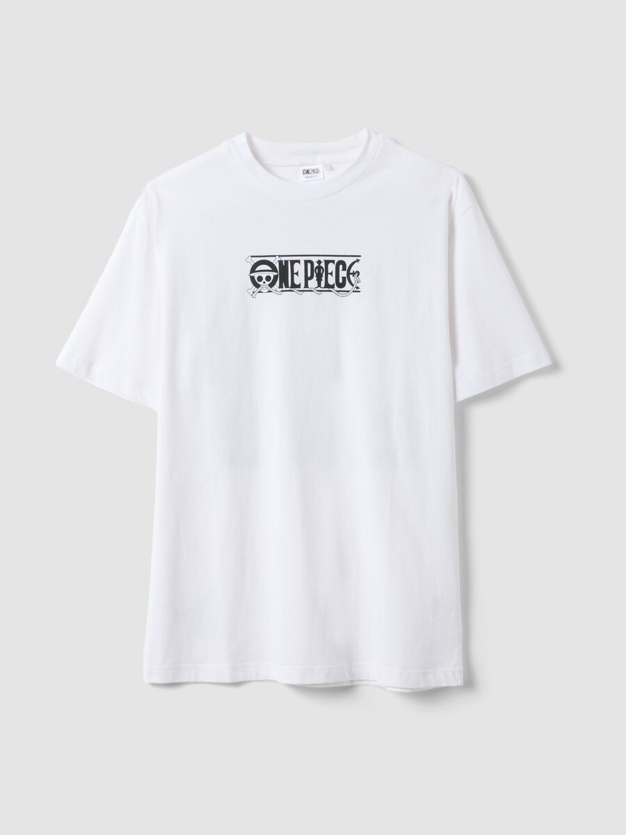 White pure cotton t-shirt regular fit with One Piece logo_4