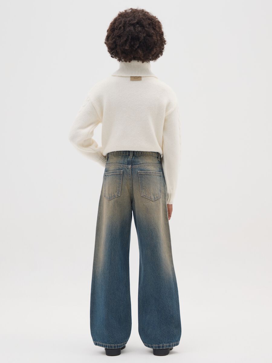 Girls' multicolour jeans in pure cotton regular fit_1