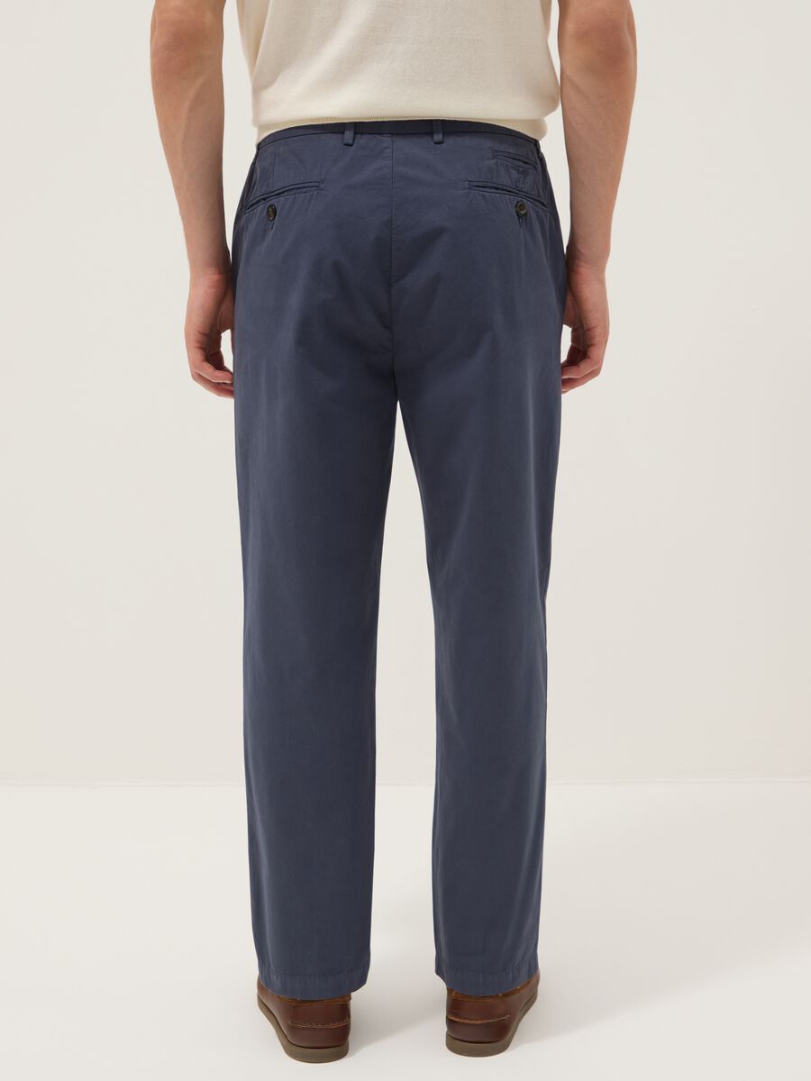 Blue pure cotton carrot-fit chinos_2