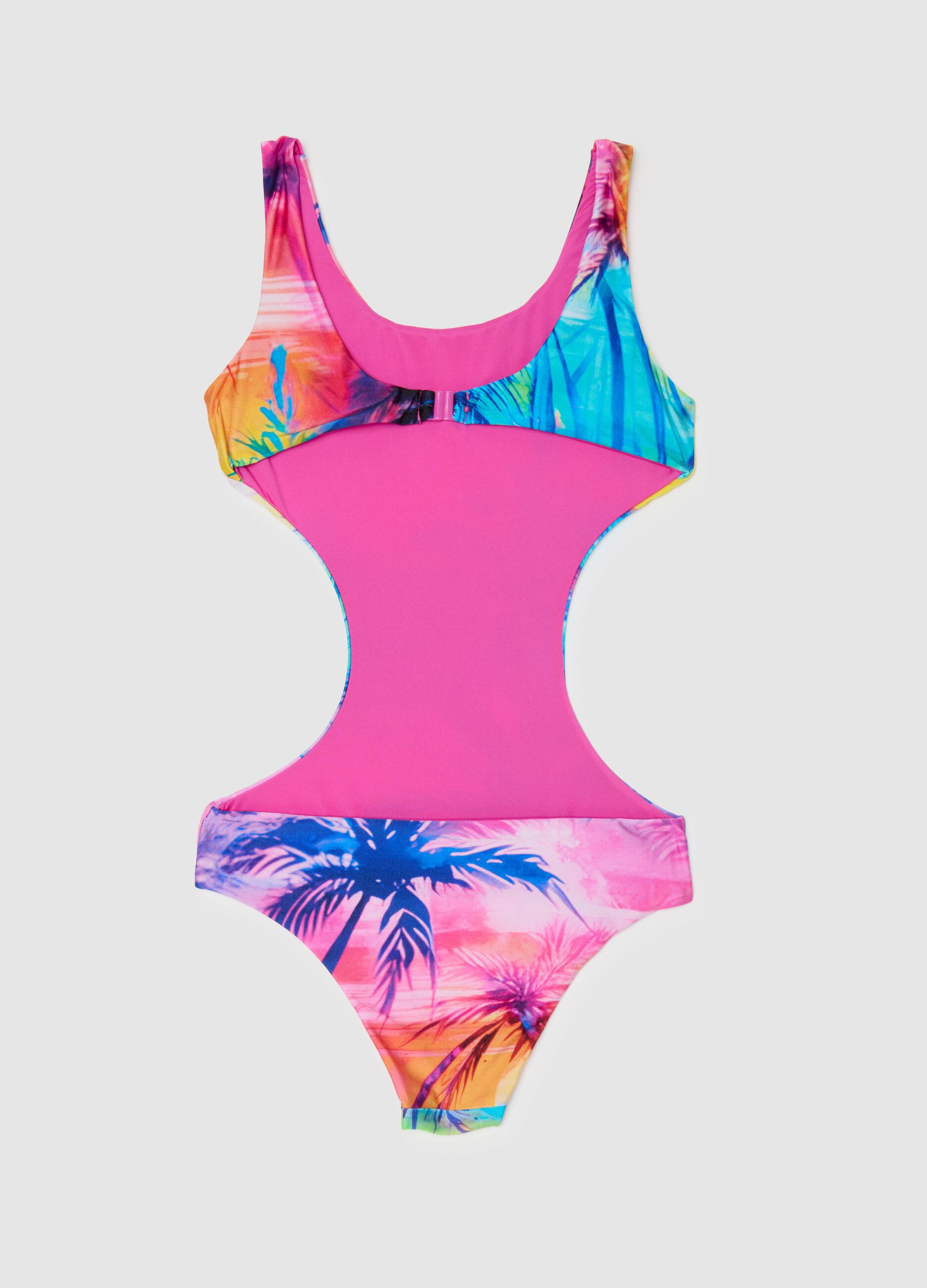 Girls' Multicolour Stretch Blend Swimsuit