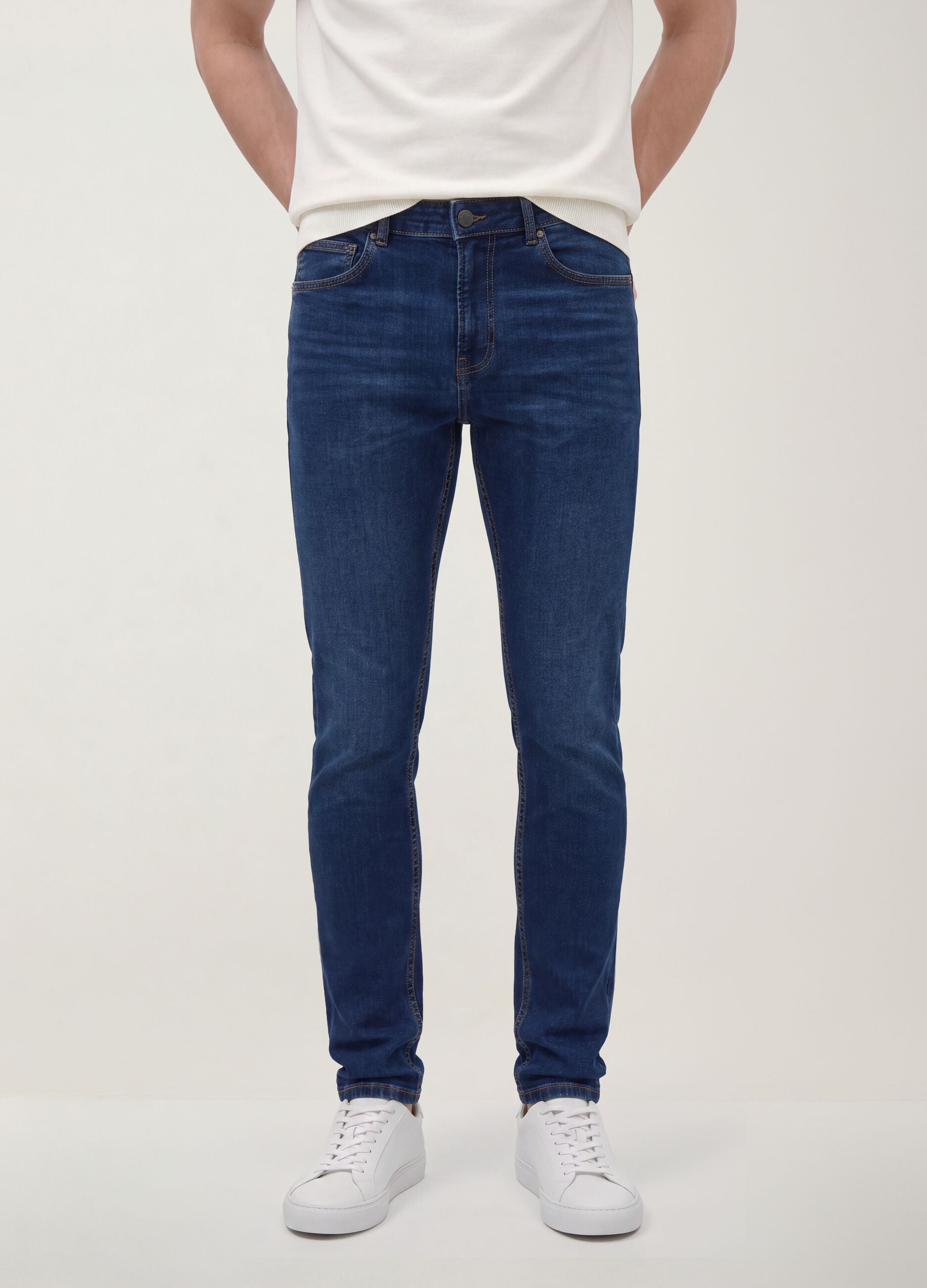 Blue stretch-cotton denim skinny-fit jeans