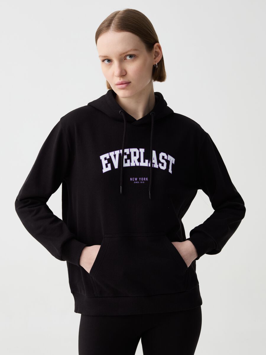 Sweatshirt with hood and logo print_0