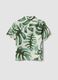 Green pure cotton shirt with tropical print_1
