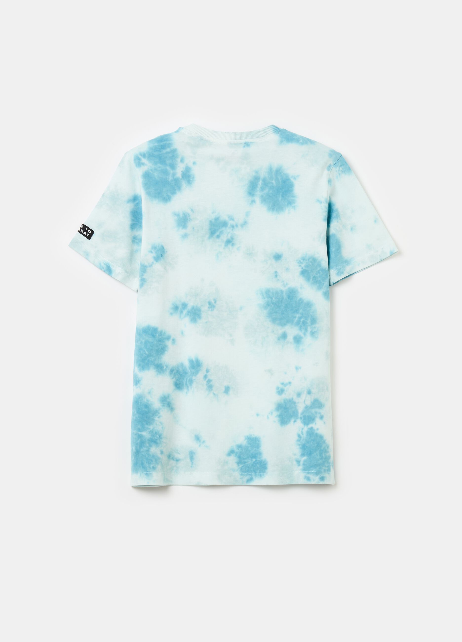 T-shirt in cotone Tie Dye con stampa lettering