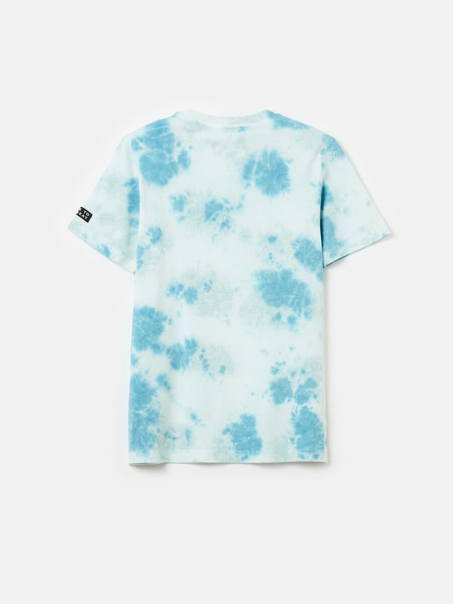 T-shirt in cotone Tie Dye con stampa lettering_1