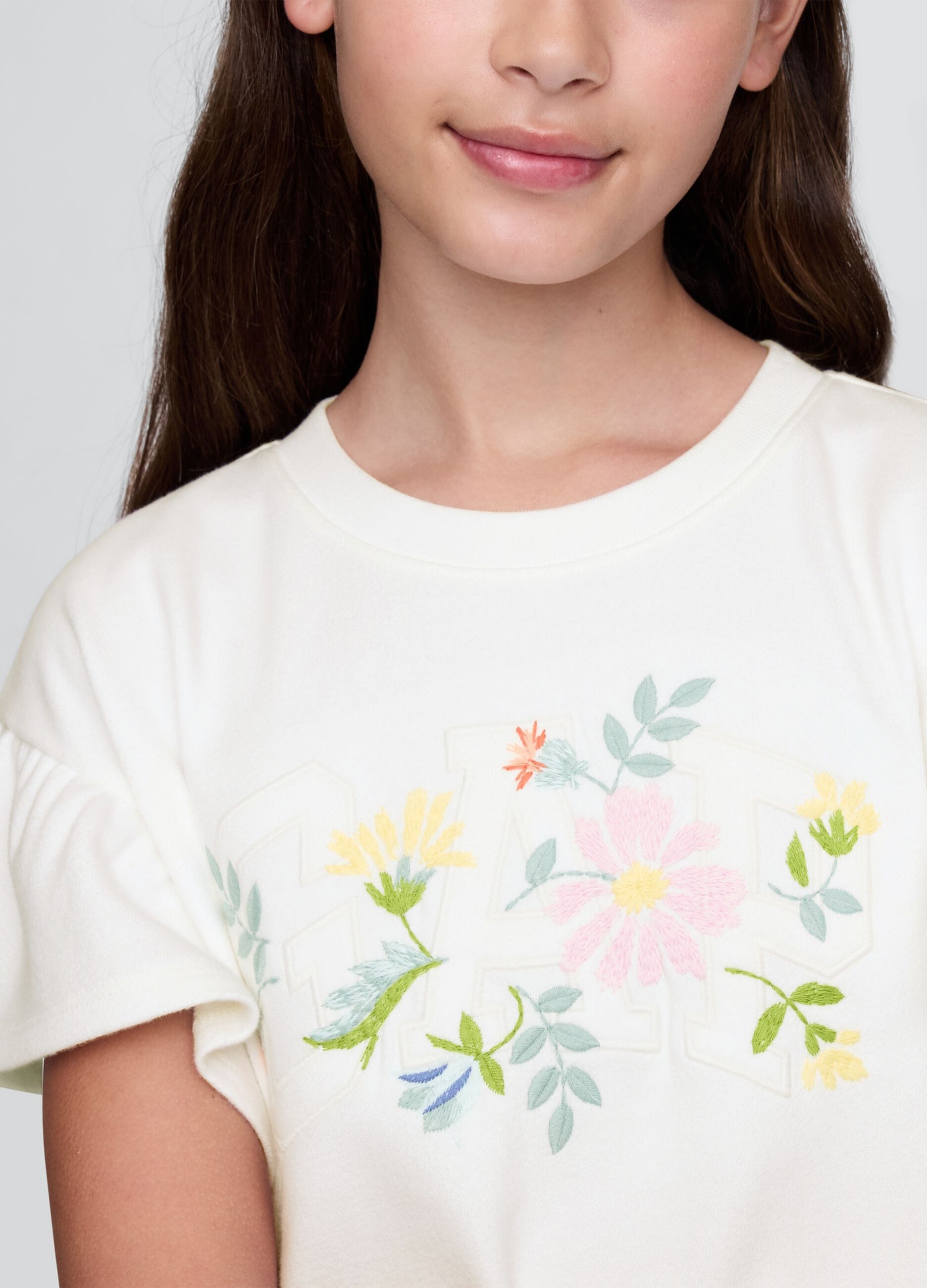 White dress with floral print GAP Kids