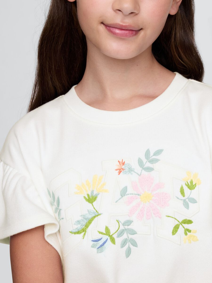 White dress with floral print GAP Kids_2