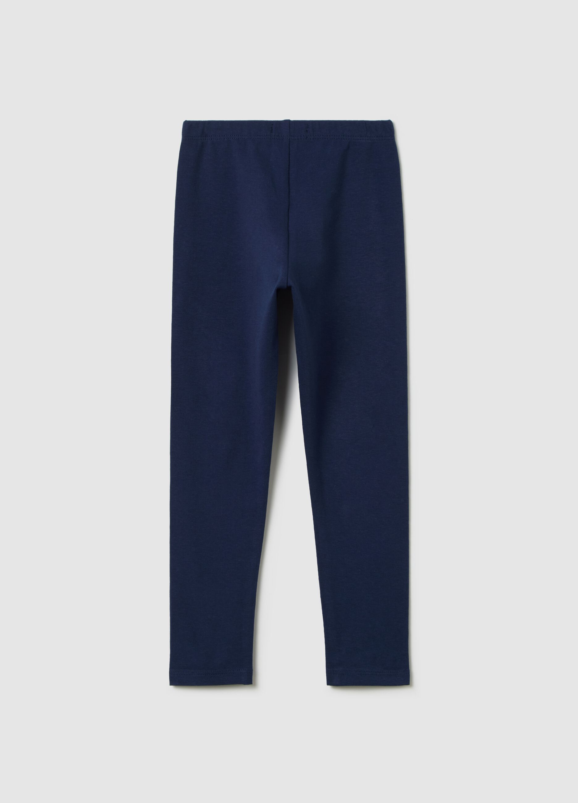 Black leggings in stretch cotton with diamantés
