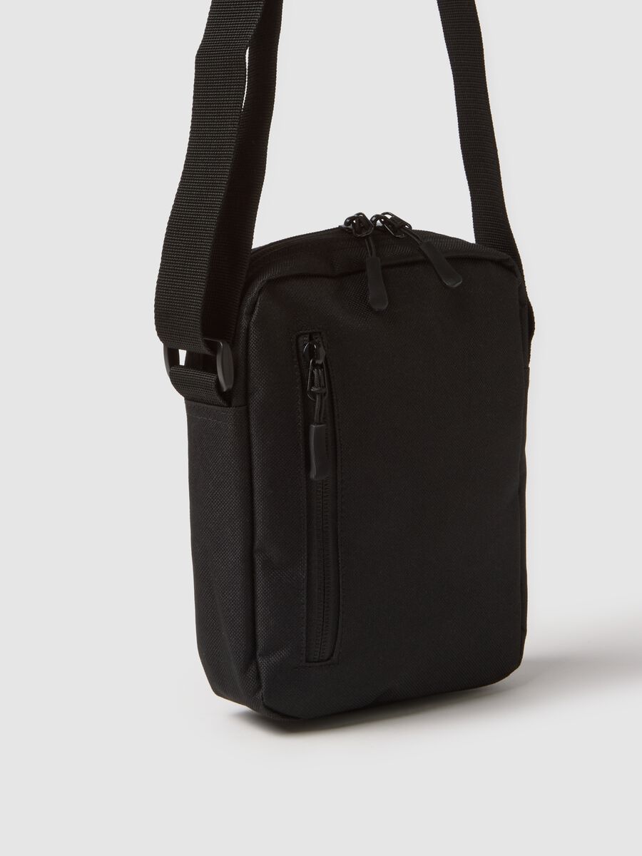 Black Shoulder Bag with Zip Pockets_2