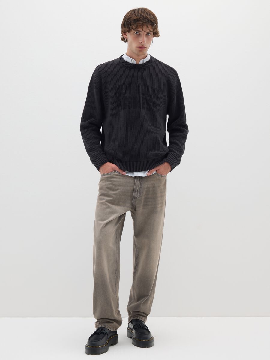 Black pure cotton oversized sweater_1