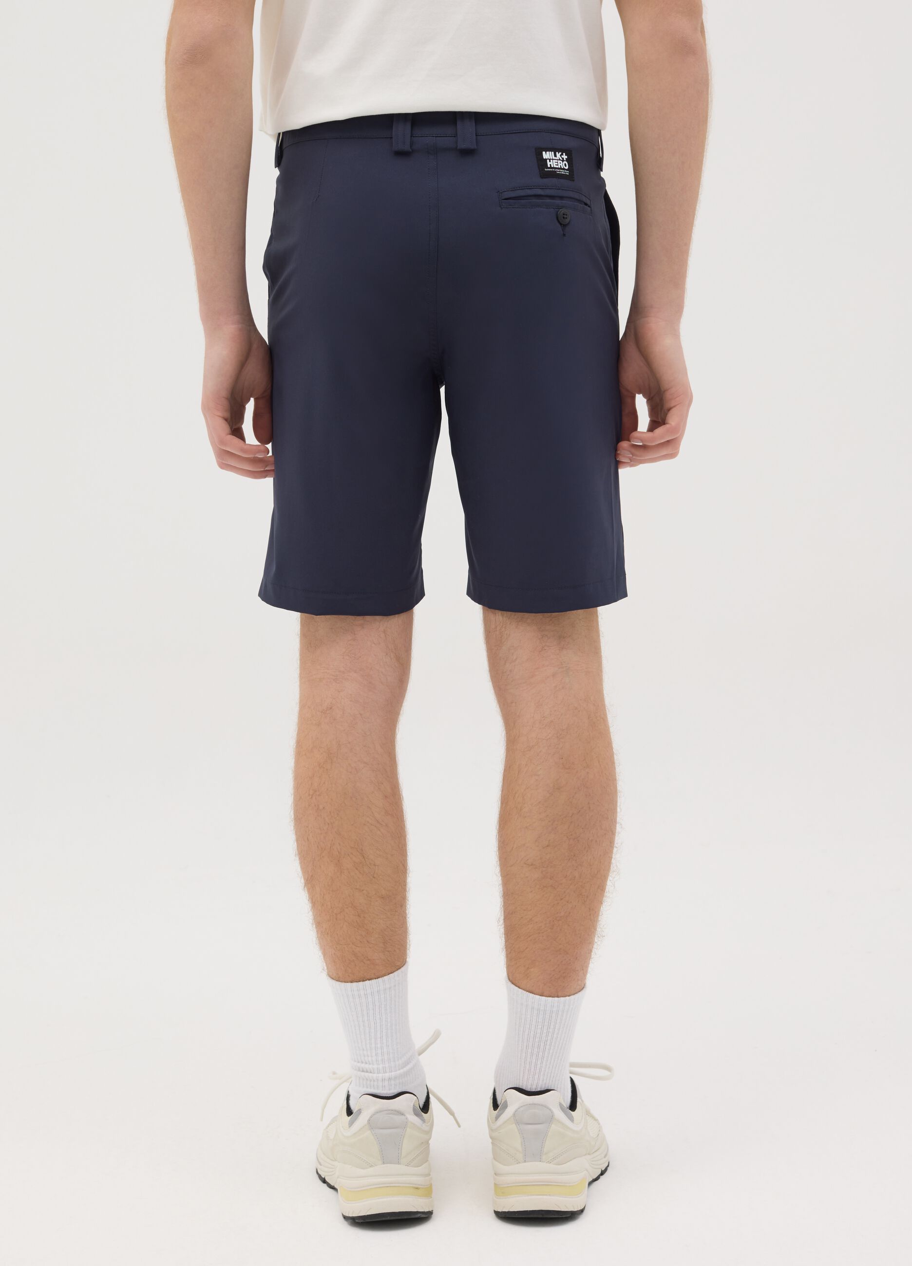 Men's Blue Stretch Fabric Shorts Regular Fit