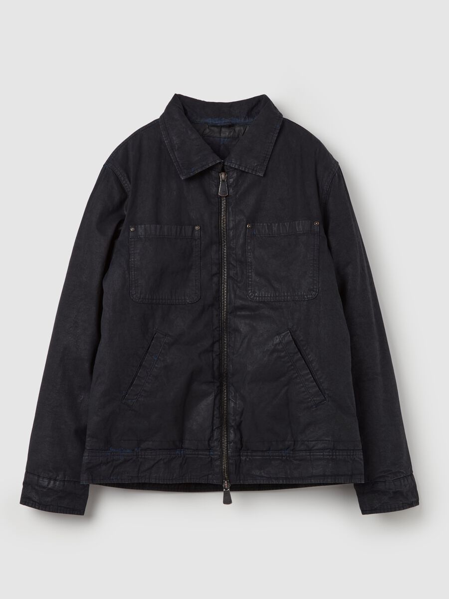 Limited Edition Short jacket in leather-effect denim_4