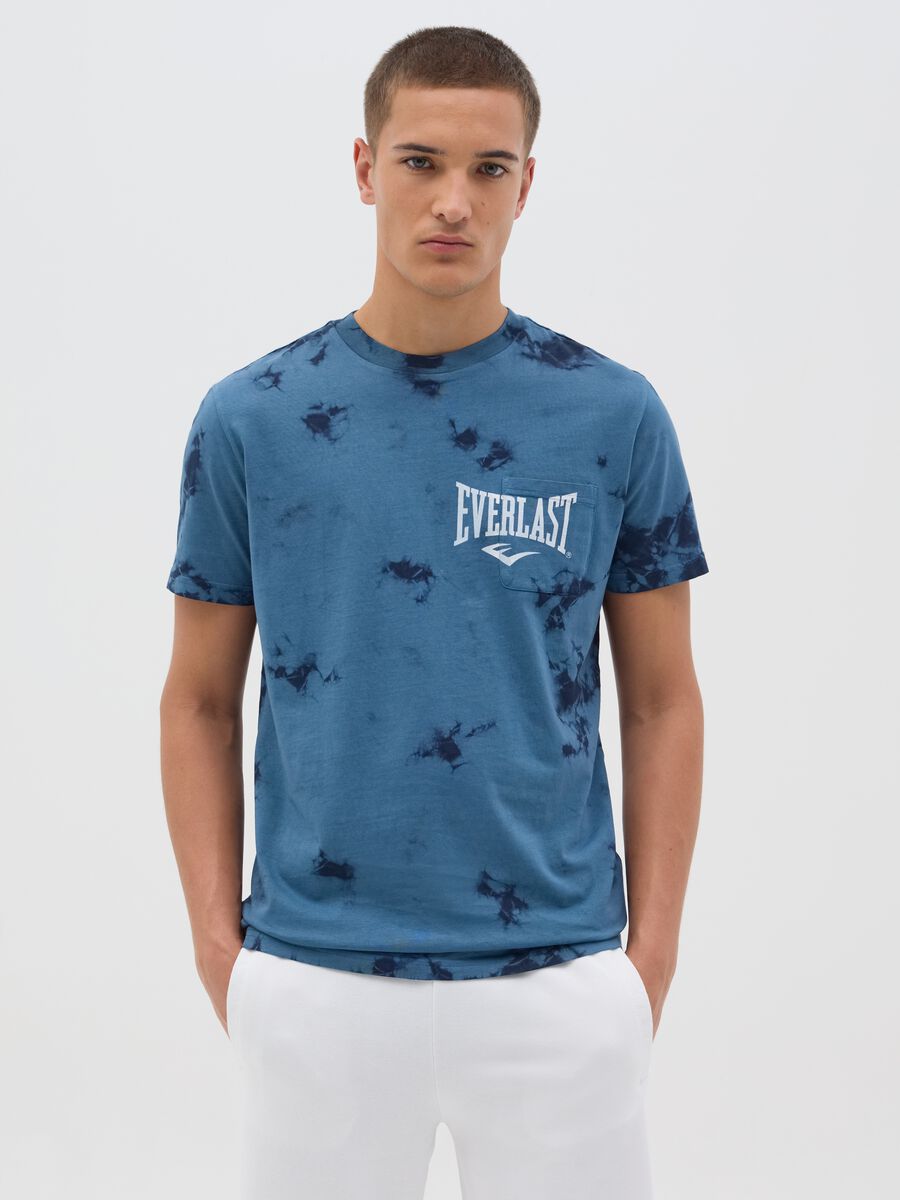 Blue Short Sleeve T-Shirt with Everlast Print_0