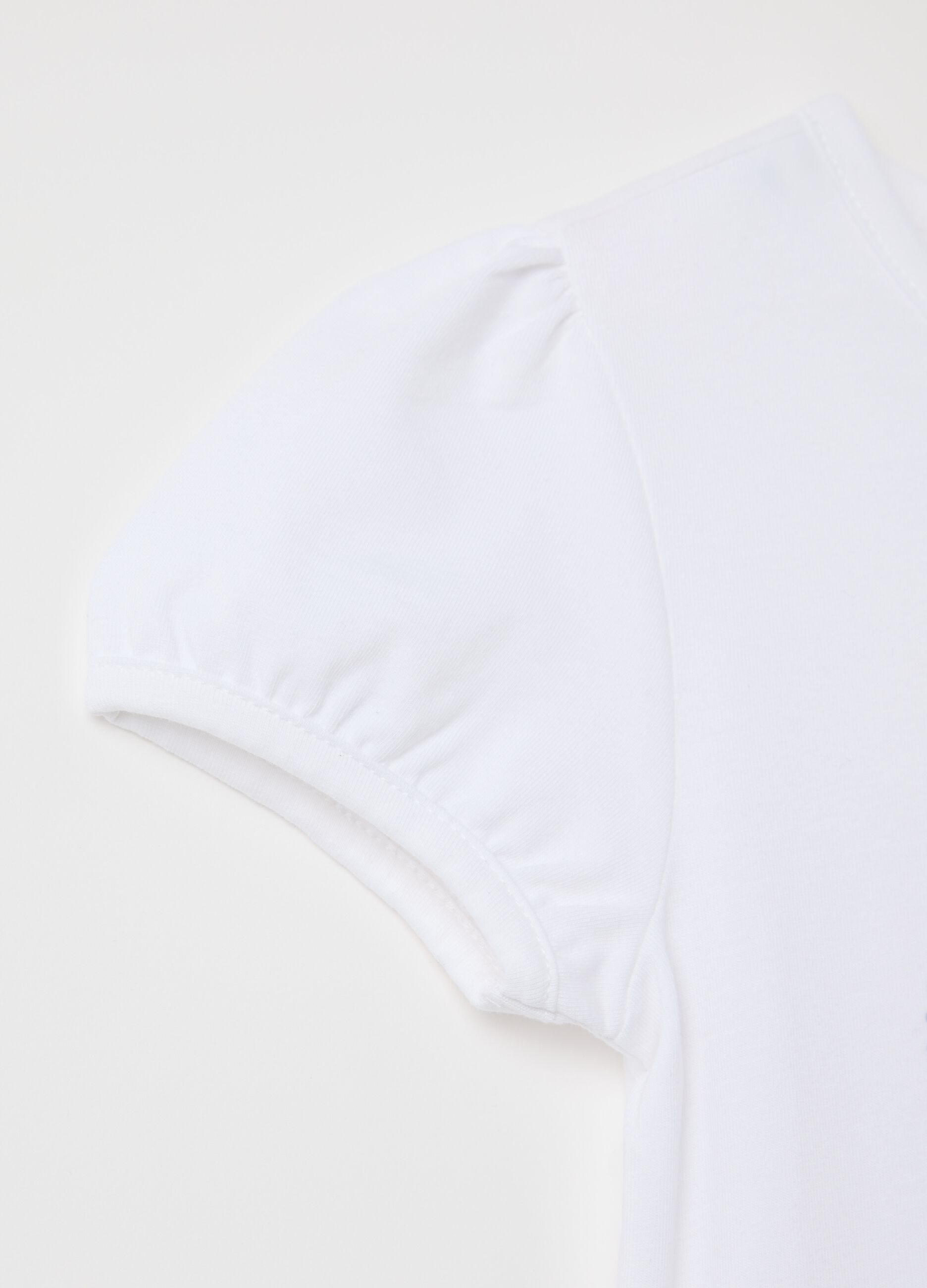 Abito bianco e viola con gonna in tulle stampa Elsa