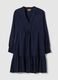 Abito blu premaman in pura viscosa con collo alla coreana_4