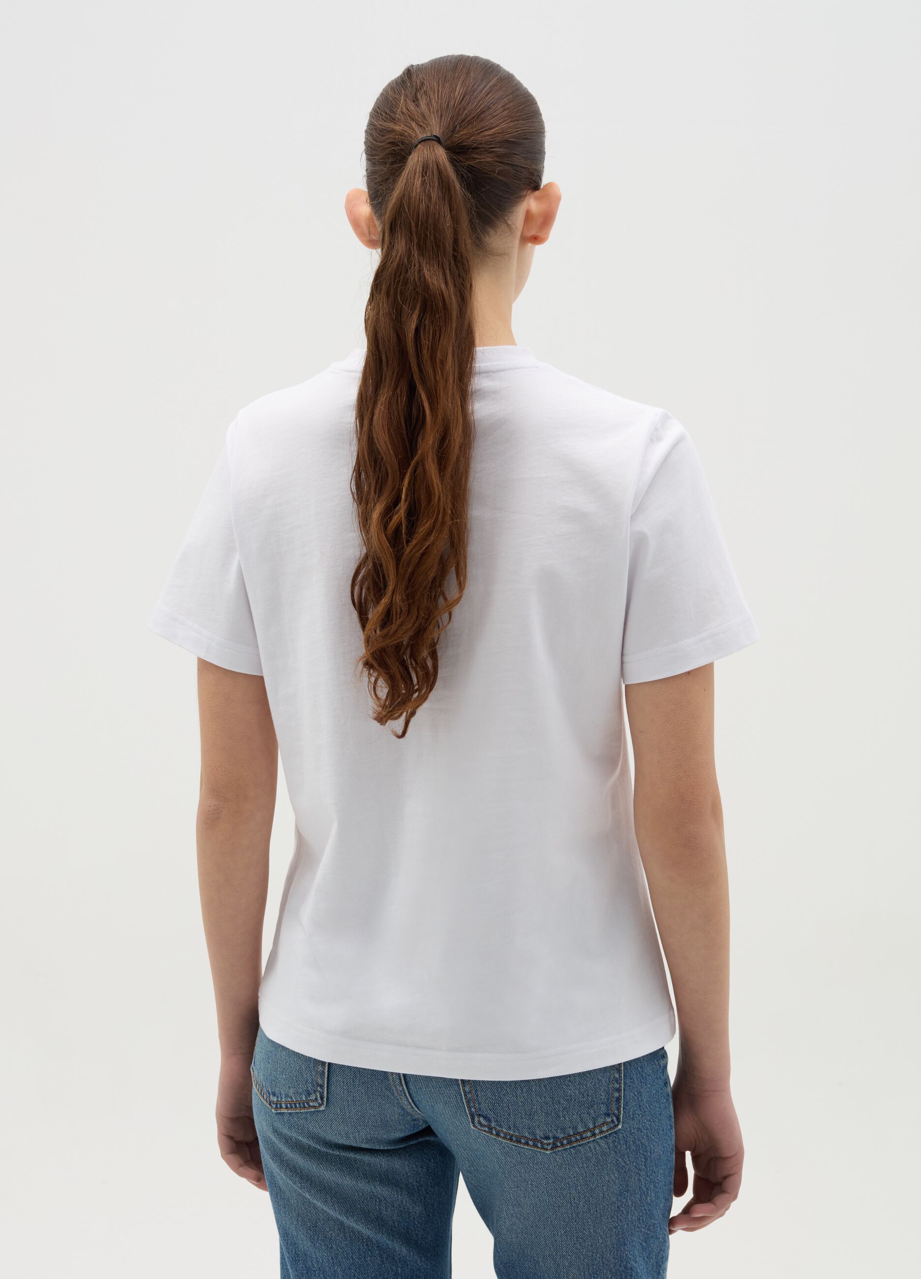 T-shirt with diamanté Mickey Mouse