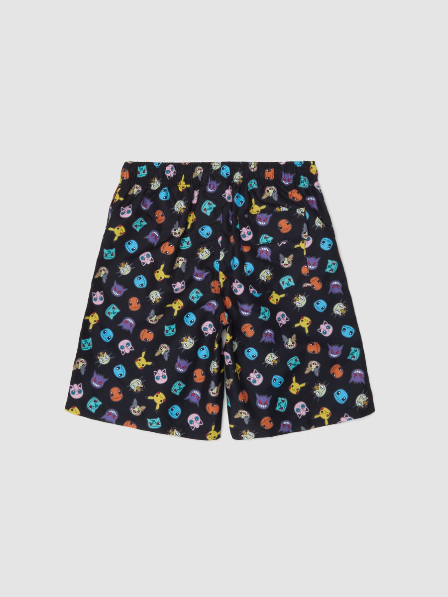 Boxer da mare nero da bambino regular fit con stampe Pok&eacute;mon_1