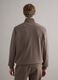 Brown cotton blend regular fit sweatshirt with full zip and high collar_3