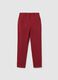 Red viscose blend slim fit trousers_4