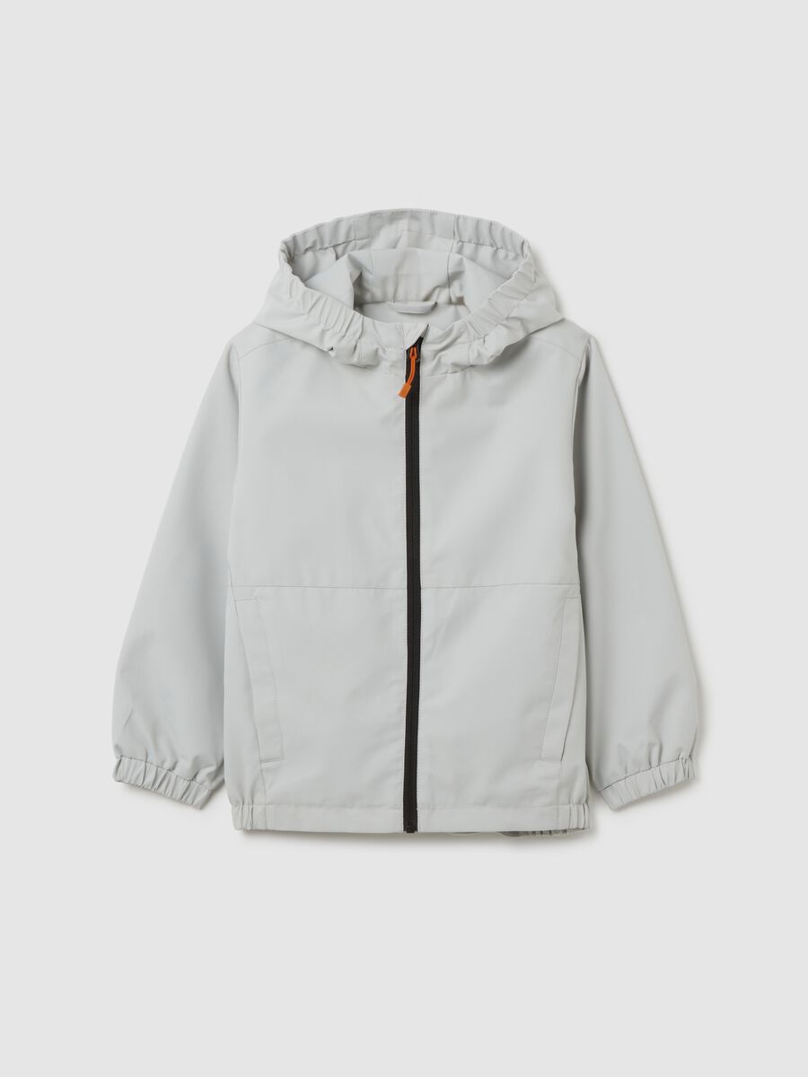 Children's grey jacket with water repellent hood_0