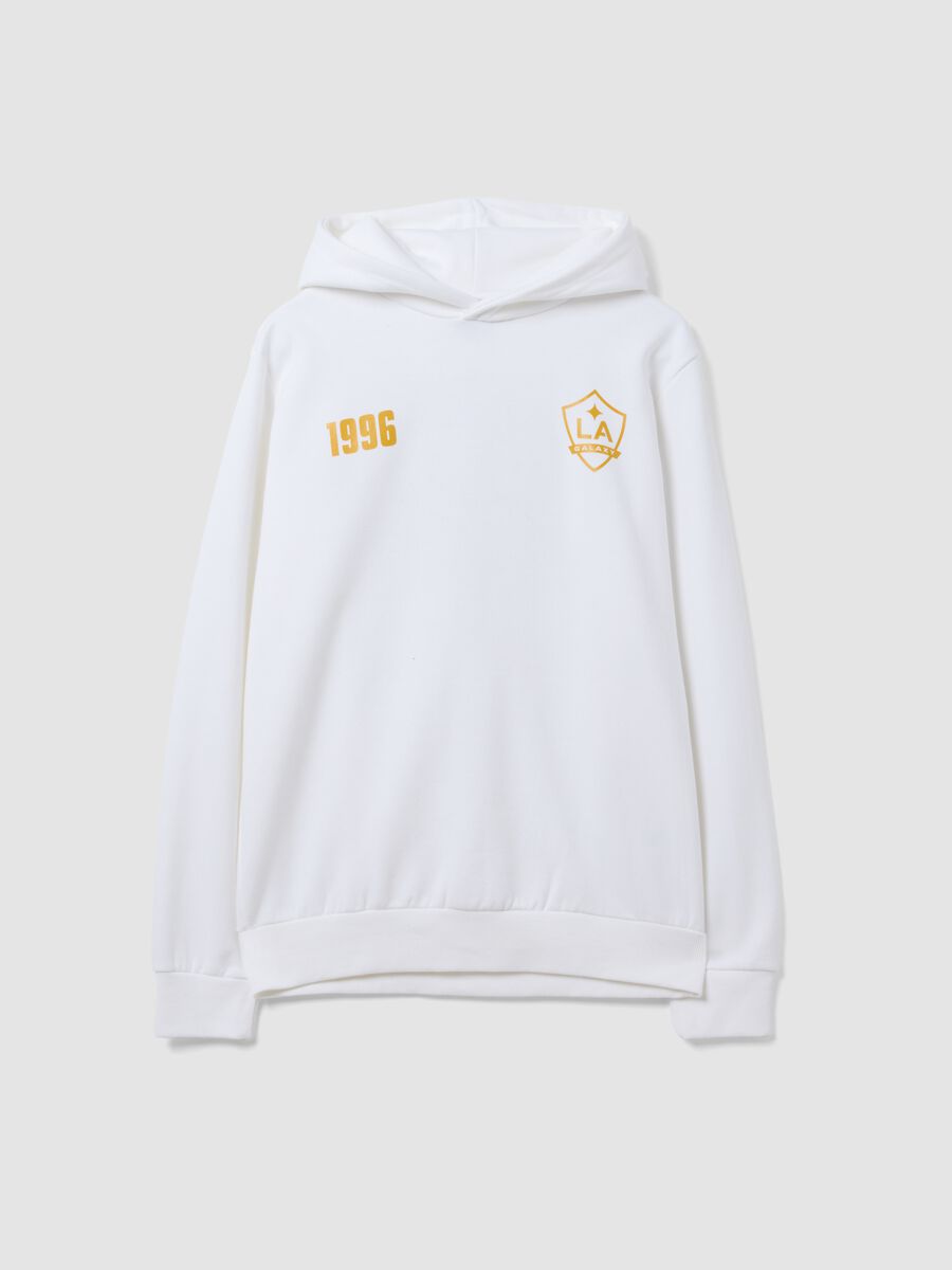 White LA Galaxy printed cotton-blend hoodie_0