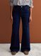 Blue stretch cotton wide-leg jeans_1