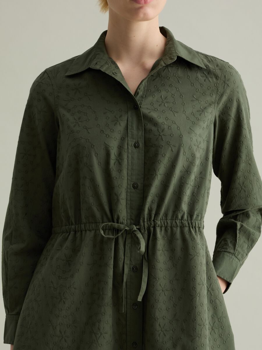 Floral shirt dress with drawstring_2