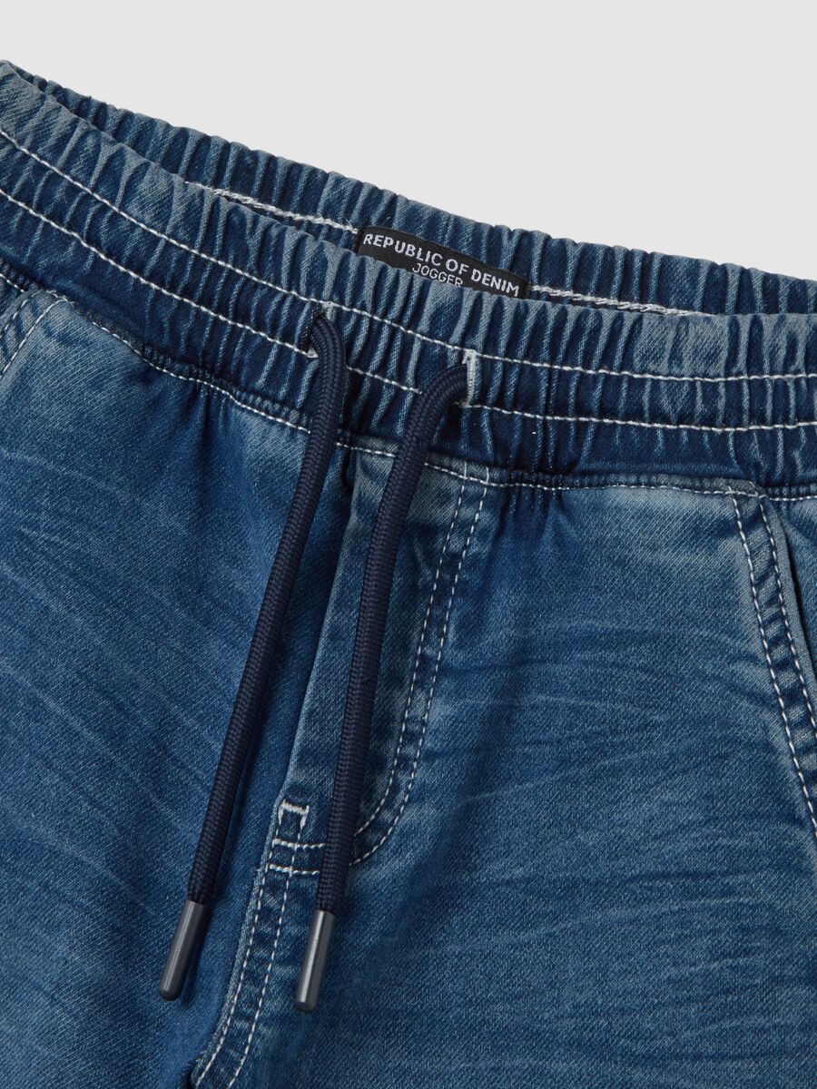 Kids' blue cotton jog denim regular fit_2