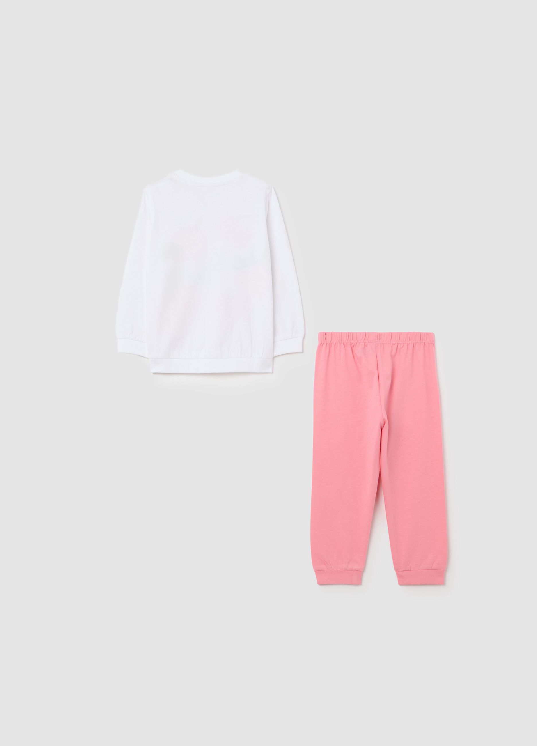 White and pink cotton pyjamas with "Frutta Party" print