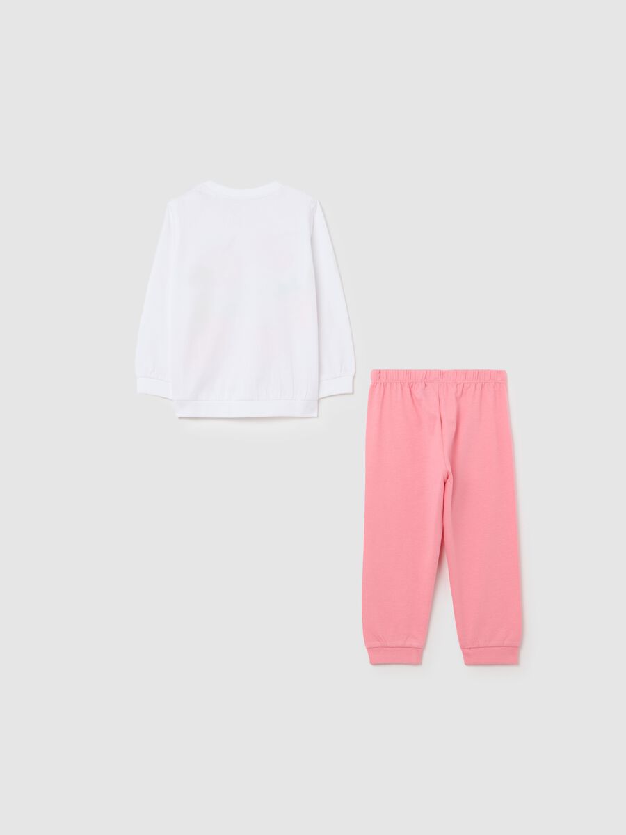 White and pink cotton pyjamas with "Frutta Party" print_1
