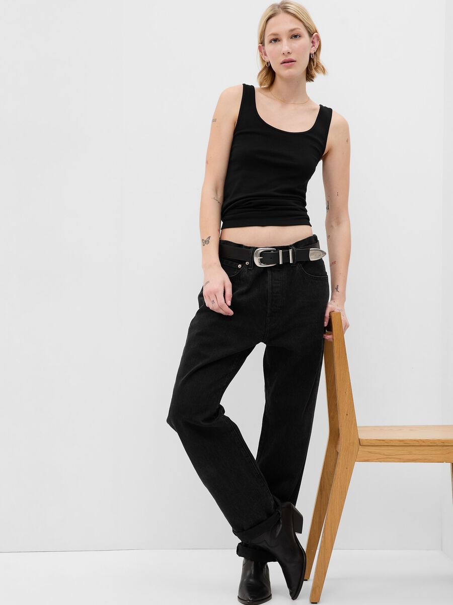 Stretch modal and cotton tank top_0