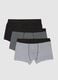 Tripack of multicolour stretch cotton boxer shorts in regular fit_0