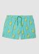 Blue striped swim shorts with lemon print_0