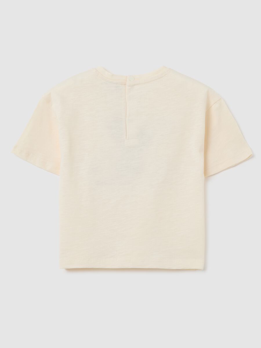 Infant T-shirt in pure beige cotton regular fit_1