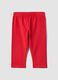 Girls' Red Slim Fit Cotton Stretch Leggings_0