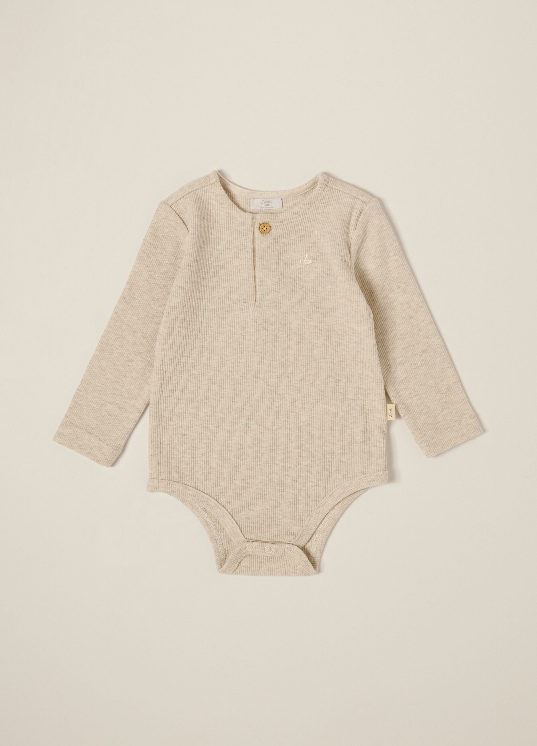 Beige bodysuit in stretch cotton blend