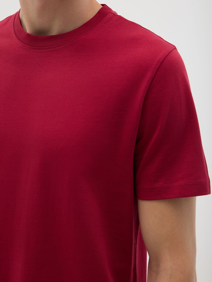 Men's red pure cotton t-shirt_2