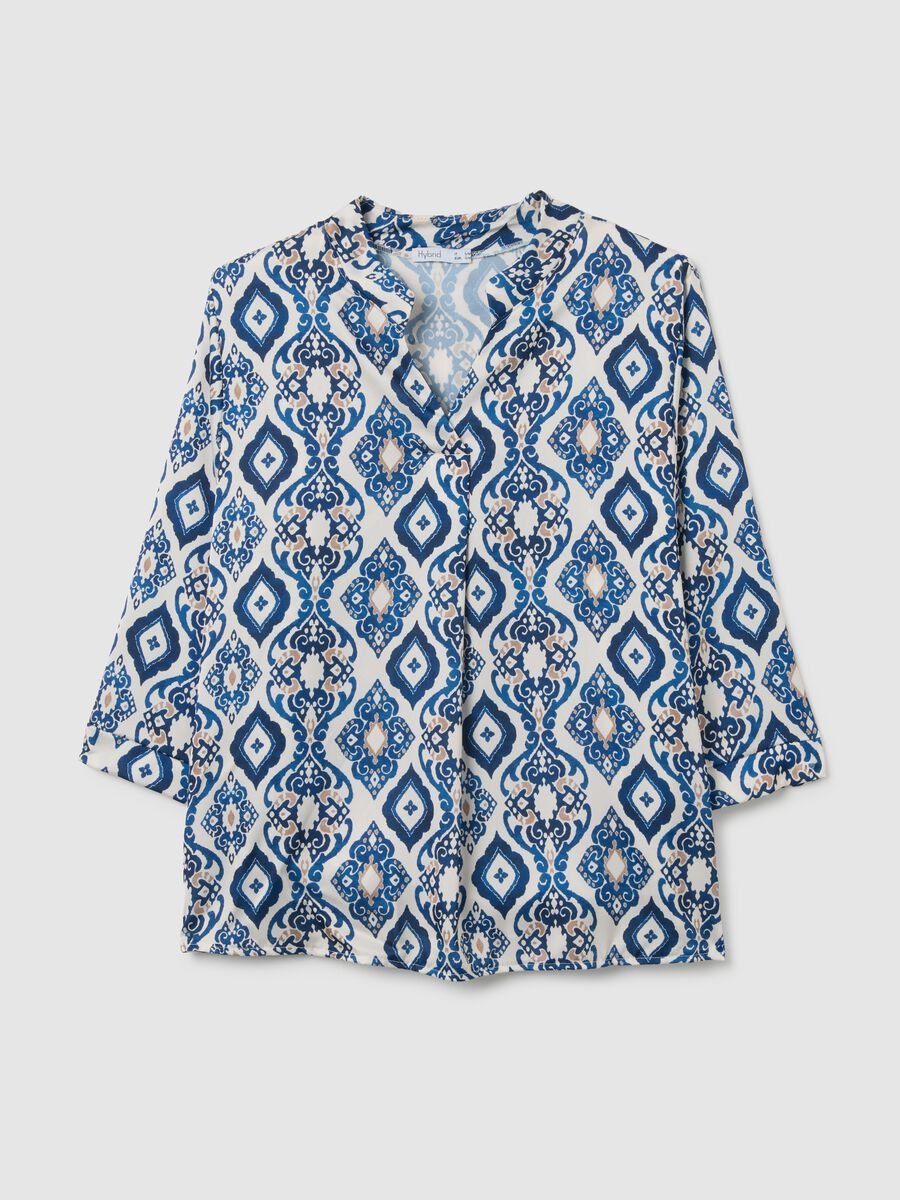 Multicolour regular fit blouse with pattern_4