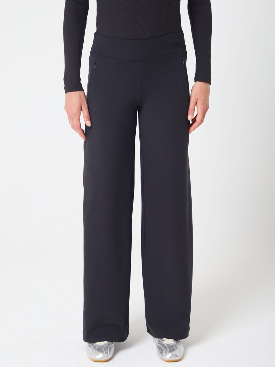High-waisted wide leg trousers with zip pockets ALTAVIA STUDIO_1