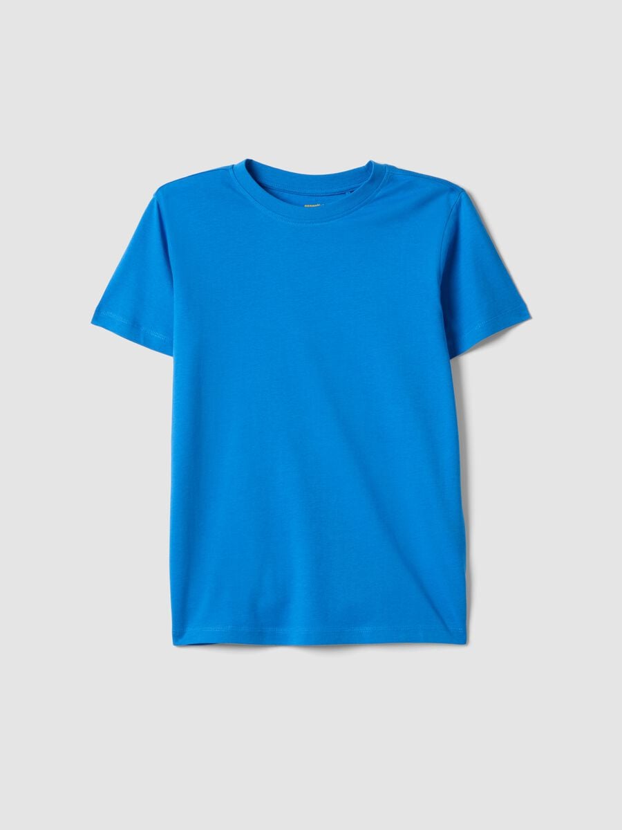 T-shirt in puro cotone blu da ragazzo regular fit_3