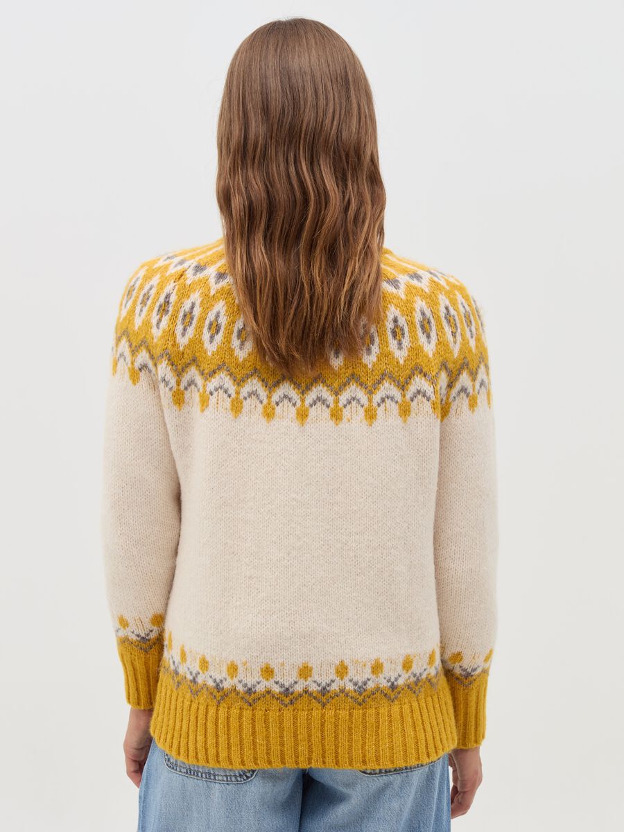 Mock neck pullover with jacquard drawing_3