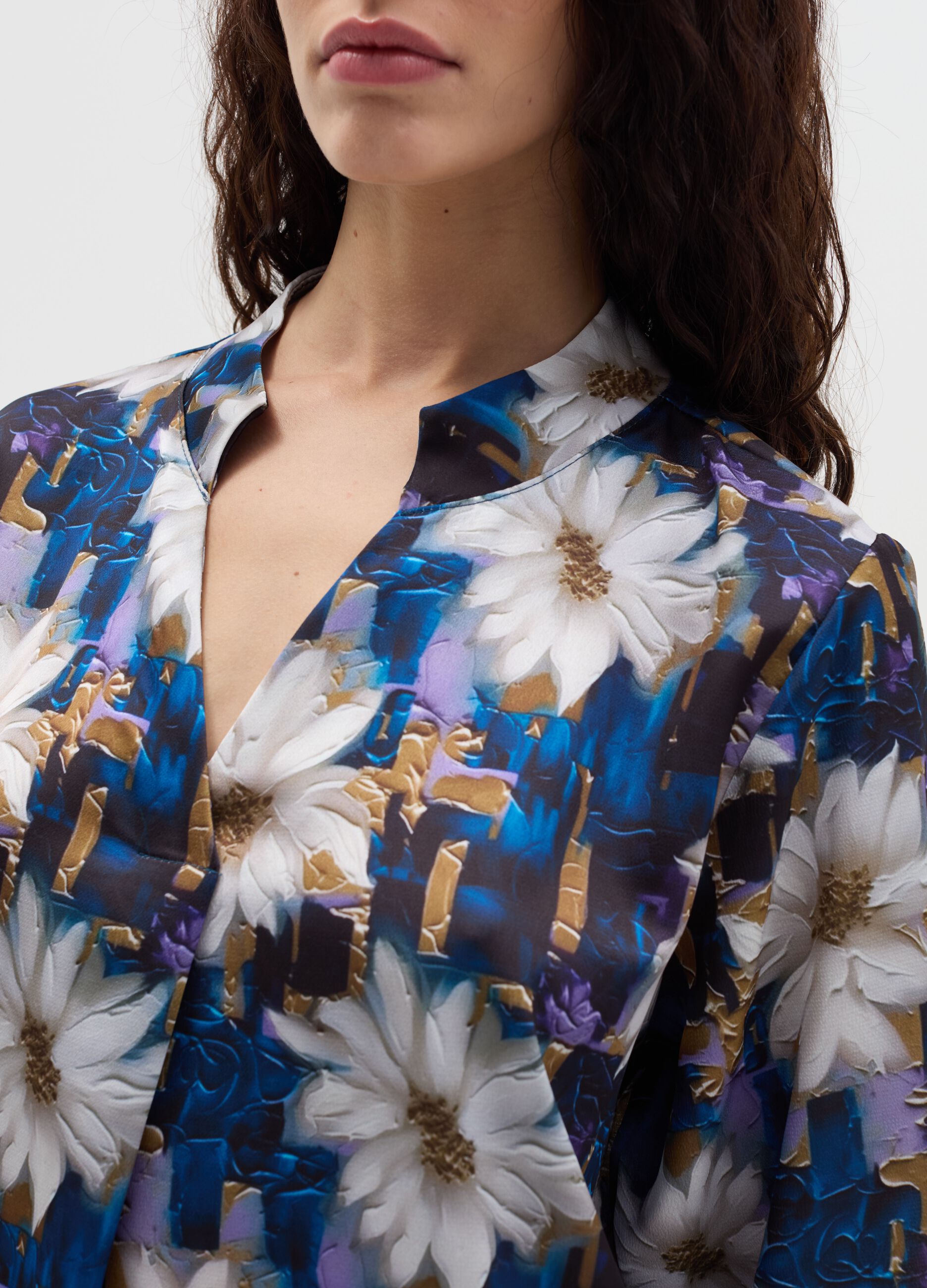 Blouse with floral print