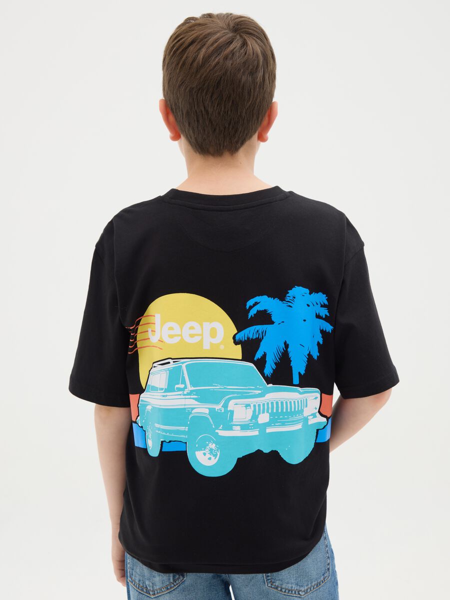 Cotton T-shirt with off-road vehicle and logo print_2