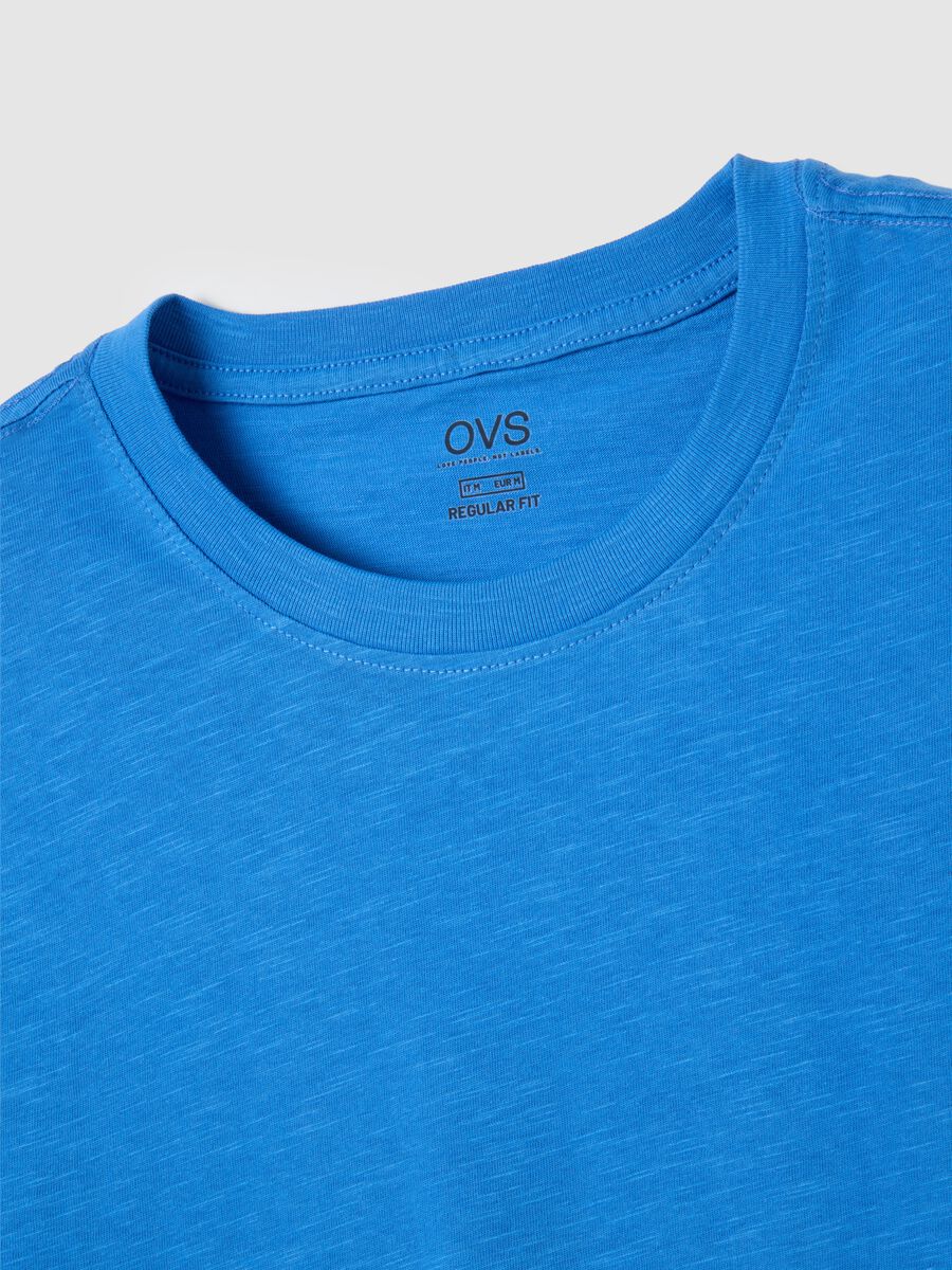 Men's Regular Fit Blue Pure Cotton T-shirt_1
