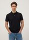 Short sleeve black organic cotton polo shirt, slim fit_0
