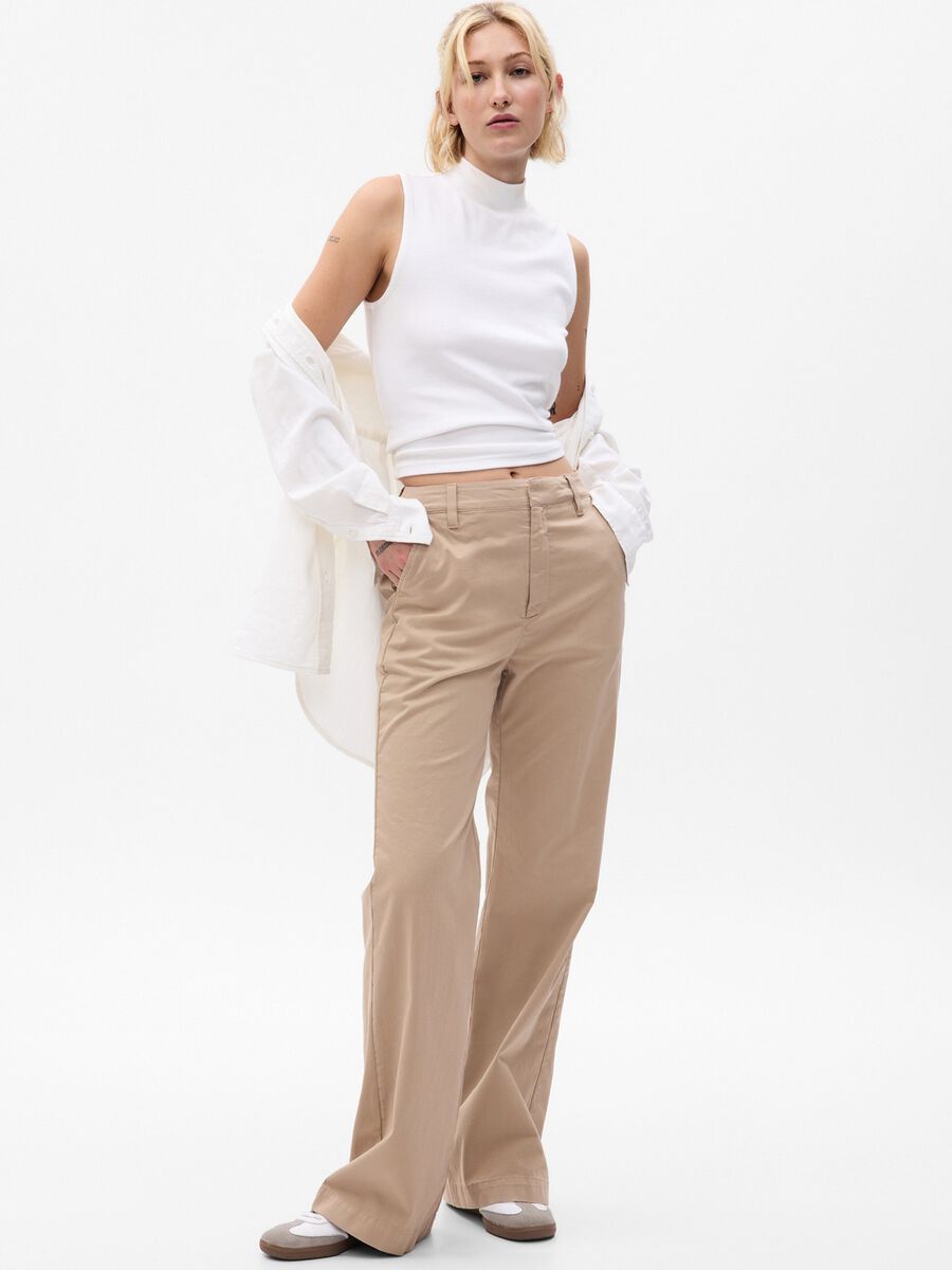 Flare-fit high-rise trousers_0