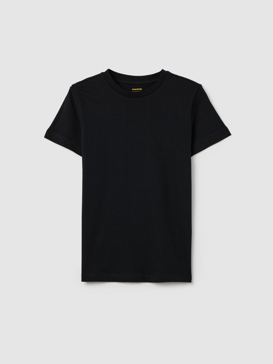 Black slim organic cotton t-shirt for boys_0