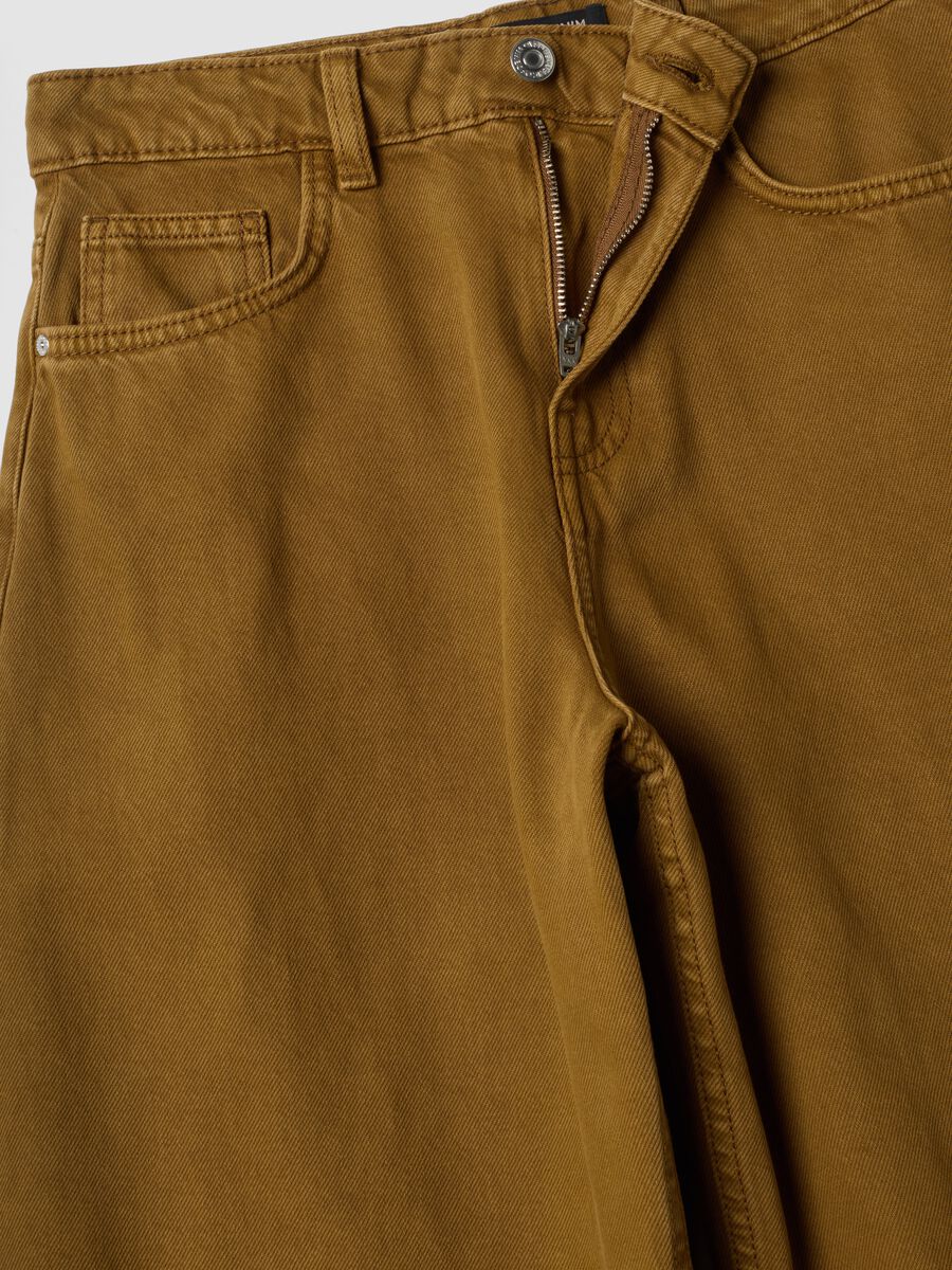 Jeans marroni in puro cotone barrel fit_5