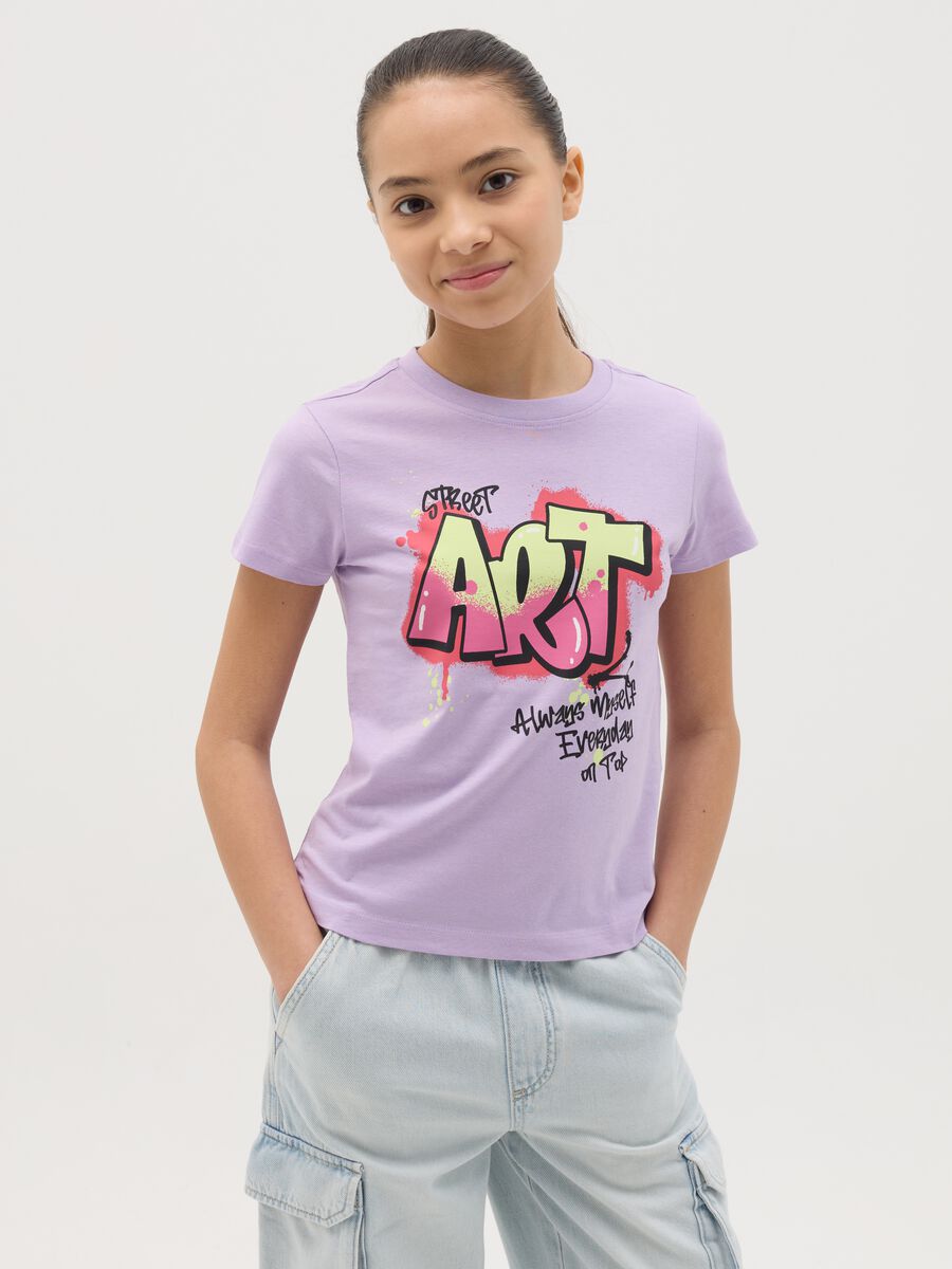 Cotton T-shirt with "Street Art" print_0