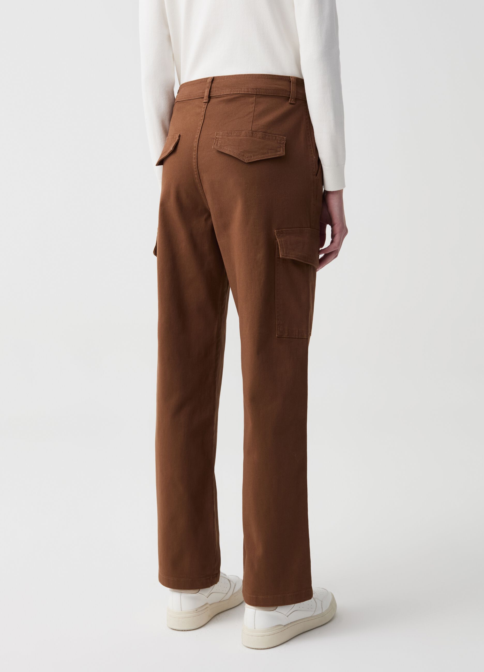 Pantalone cargo in cotone stretch